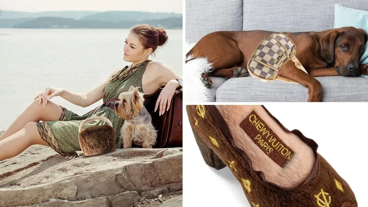 chewy vuitton dog toy purse