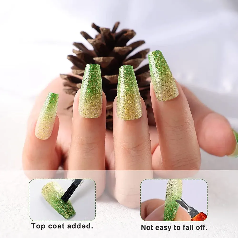 green ombre nails