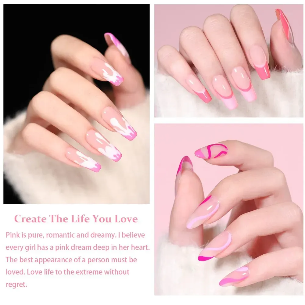 pink heart nails