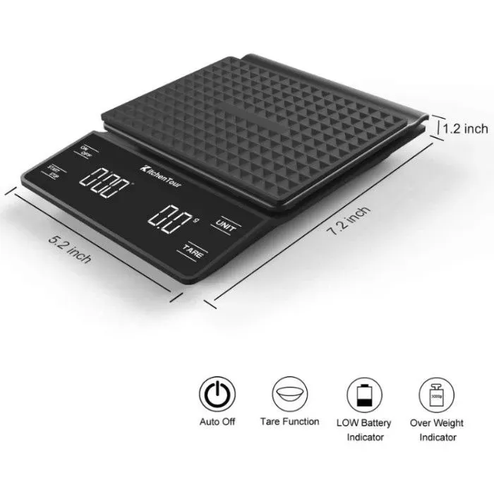 Espresso Scale With Timer, Drip Coffee Scale, Small And Handy Barista Scale,  Brew Drip Tray Coffee Scale, Backlit Lcd For Fast And Accurate Reading,  Convenient Digital Pocket Scale,kitchen Gadgets, Cheap Items 