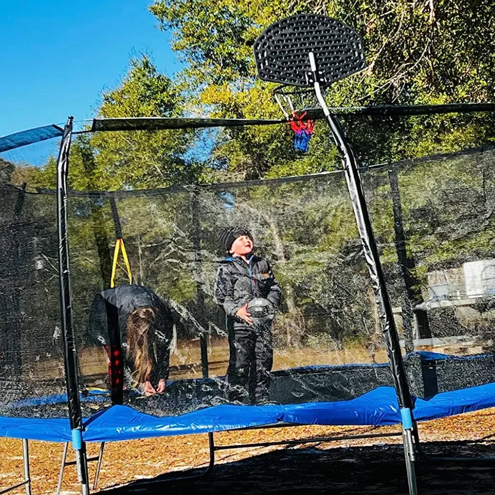 trampoline basketball hoop