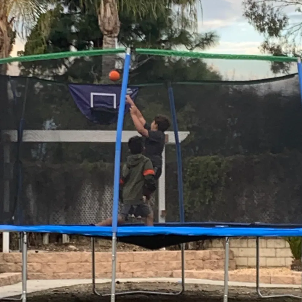 trampoline basketball hoop