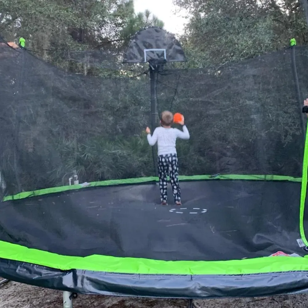 trampoline basketball hoop